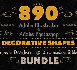 890个矢量的手绘装饰形状(合集版)：890 Handwritten Shapes - Bundle